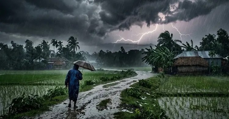 রাত ১টার মধ্যে ১৬ জেলায় বজ্রবৃষ্টিসহ ঝড়ের আভাস রাত ১টার মধ্যে ১৬ জেলায় বজ্রবৃষ্টিসহ ঝড়ের আভাস