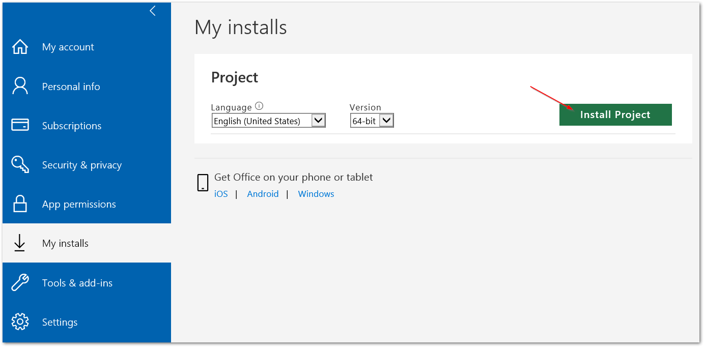 How To Install Microsoft Project From O365 Portal By Integent