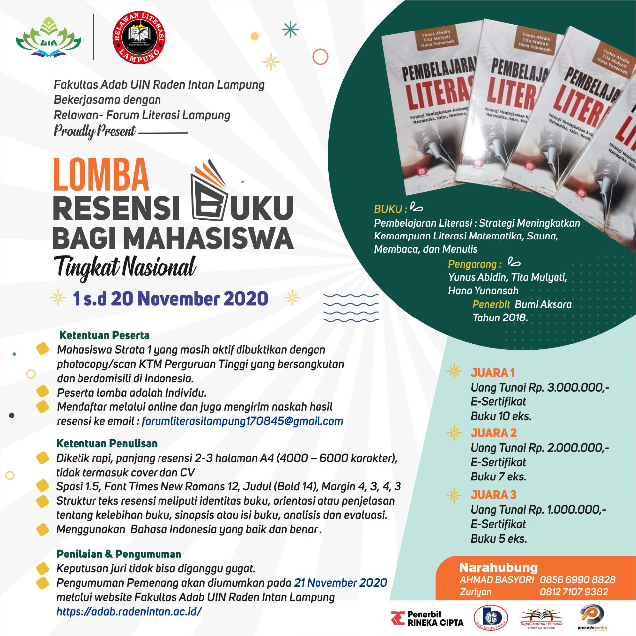 Lomba Resensi Buku Bagi Mahasiswa Tingkat Nasional – Program Studi Ilmu  Perpustakaan dan Informasi Islam Fakultas Adab | UIN Raden Intan Lampung