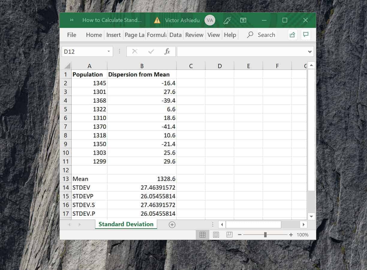 How to Calculate Standard Deviation in Excel | Itechguides.com