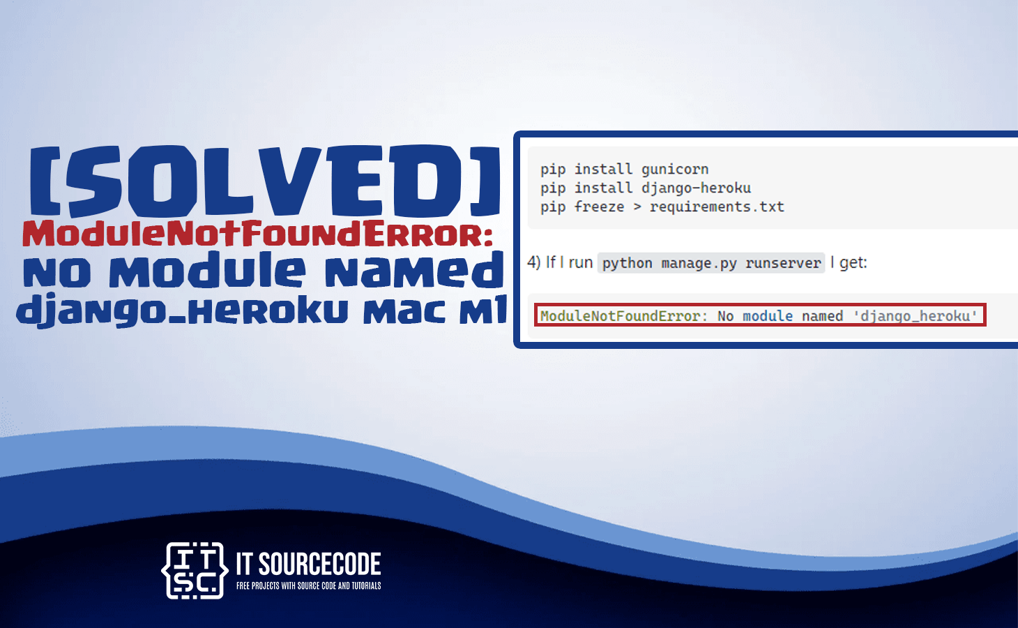 Modulenotfounderror No Module Named Django