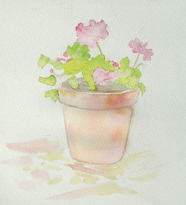 как рисовать горшок с цветком