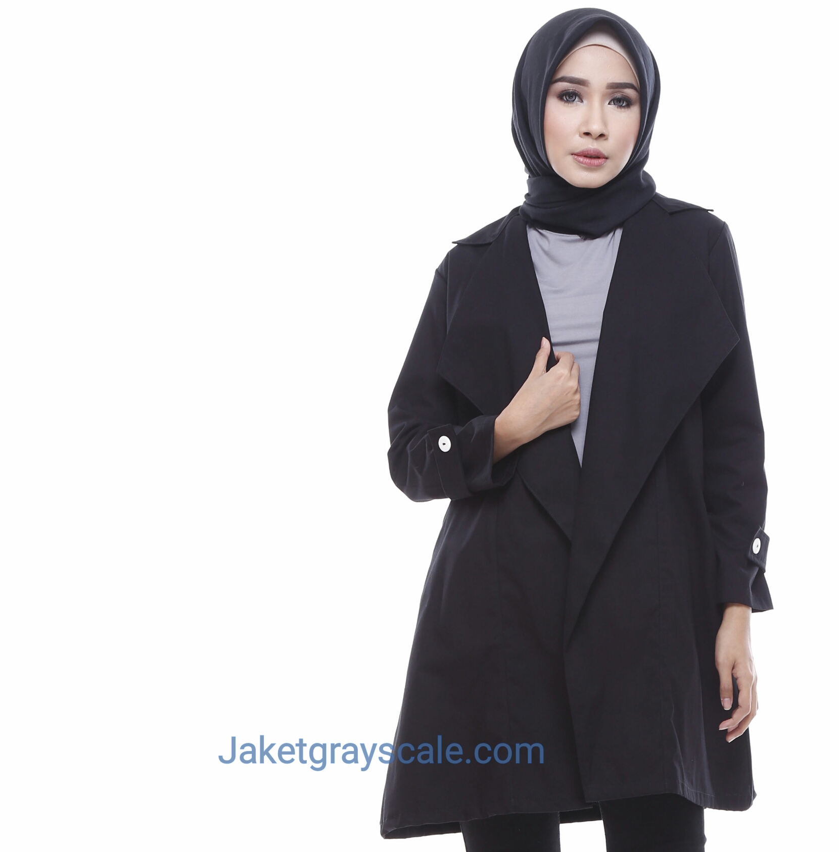 Outer Muslimah Blazer Wanita Terbaru 2017 Victoria Hitam 1687_X_1660_jpg