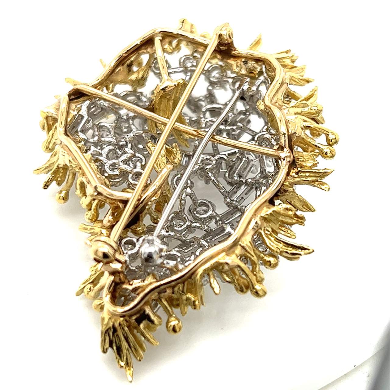 18K & Platinum 10.00 Ct. Diamond Brooch
