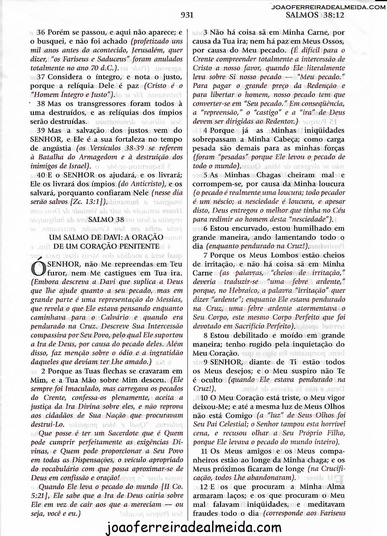 Salmo 38 Estudo Biblia Joao Ferreira De Almeida
