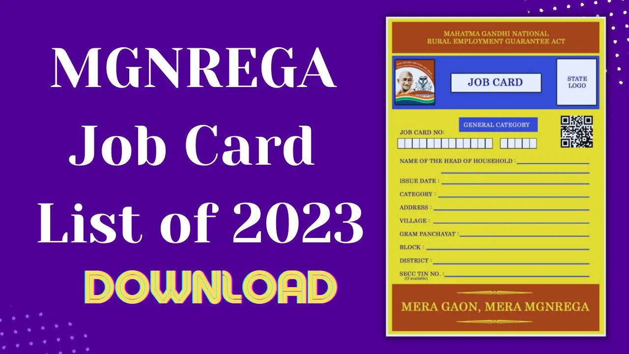 MGNREGA Job Card: MGNREGA Job Card List of 2023 - Jobstudy.in