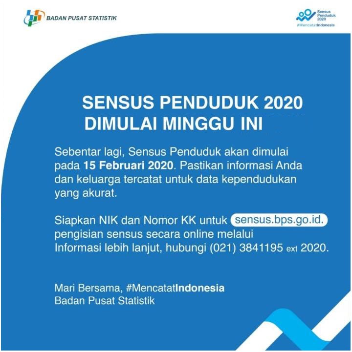 Pemberitahuan Sensus Penduduk tahun 2020 - Jatiwarna Indah