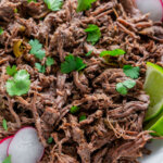 close up of chipotle barbacoa