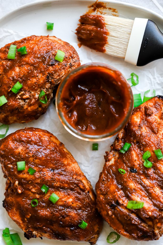 whole30 bbq grilled chicken on a white plate