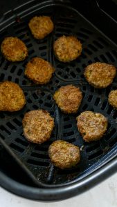 breaded pickles in the air fryer basket