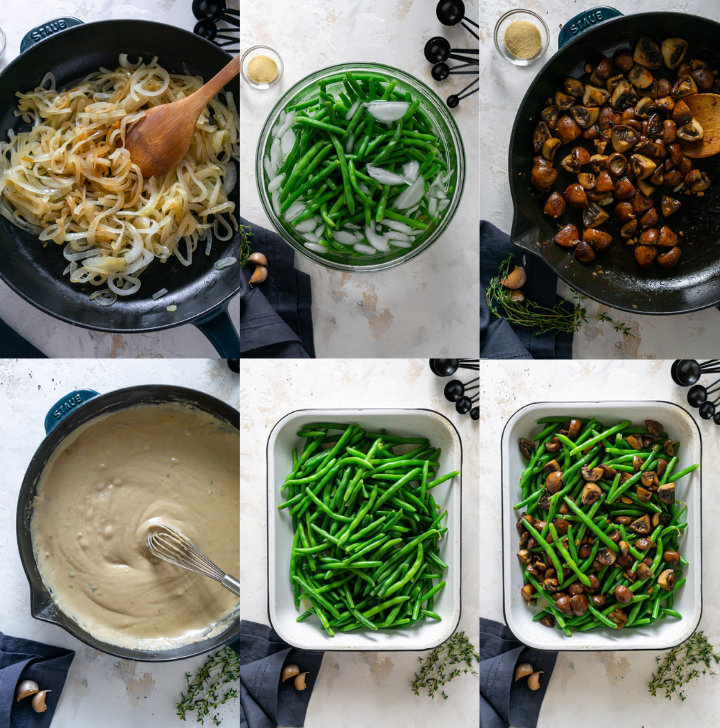 steps for making healthy green bean casserole