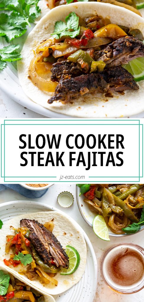 slow cooker steak fajitas pin