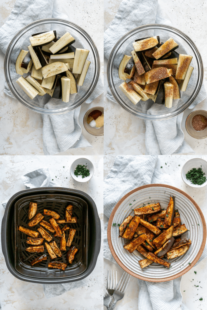 steps to make air fryer eggplant fries