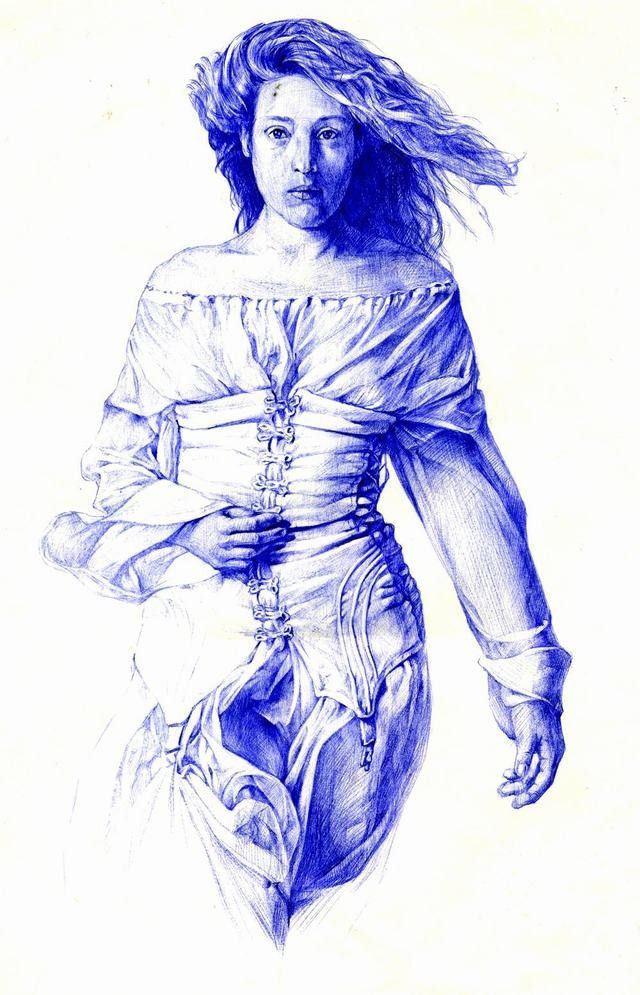 срисовывать ручкой