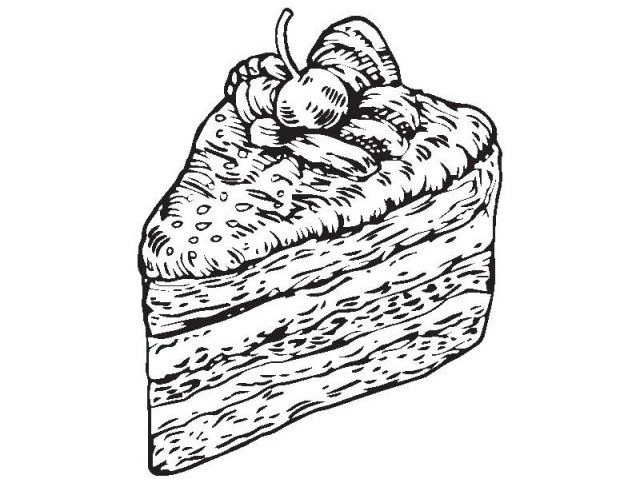 нарисованный торт на белом фоне