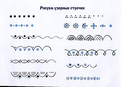 гжель посуда нарисовать