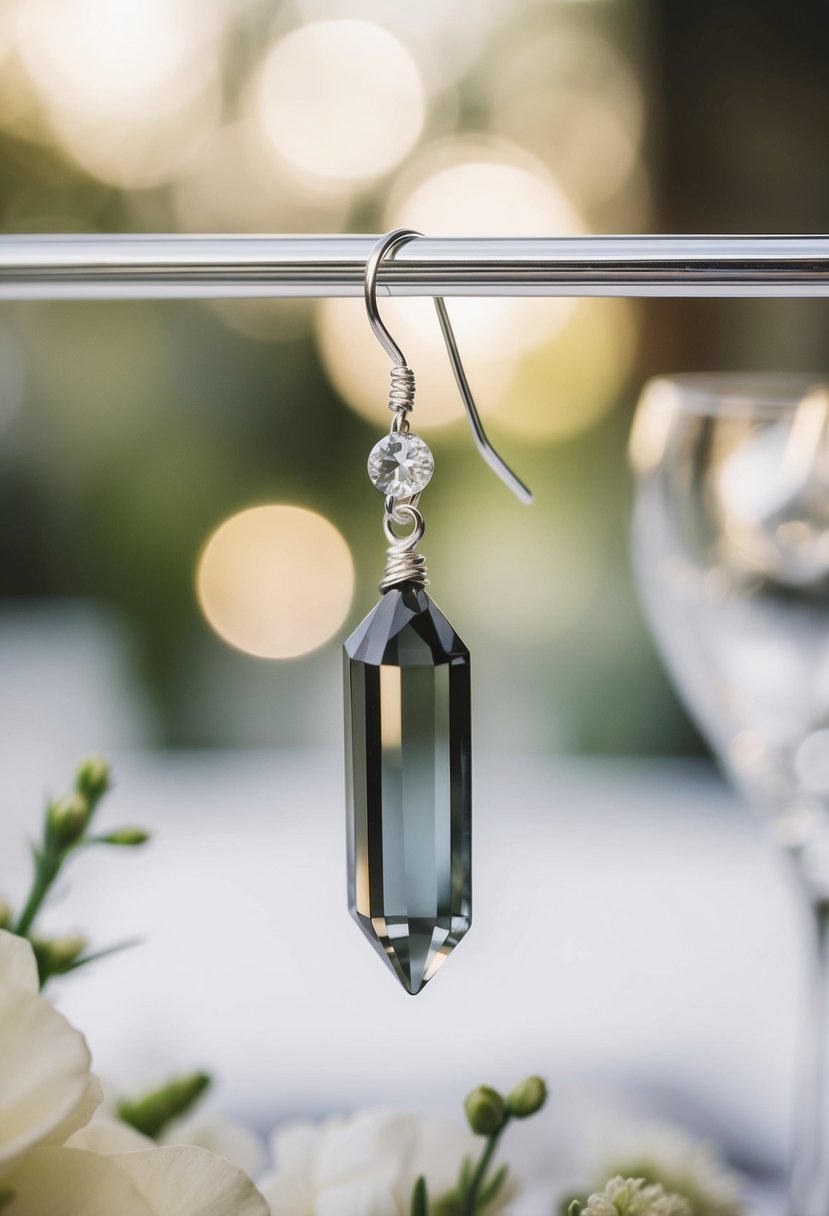 15 Smoky Gray Quartz Crystal Earring Ideas for a Wedding