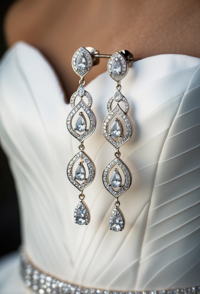 15 Wedding Earring Ideas for Strapless Dresses