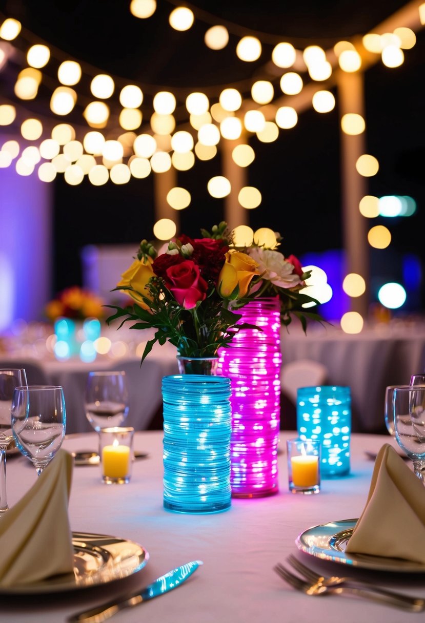 15 LED Light Wedding Table Decoration Ideas for a Sparkling Celebration
