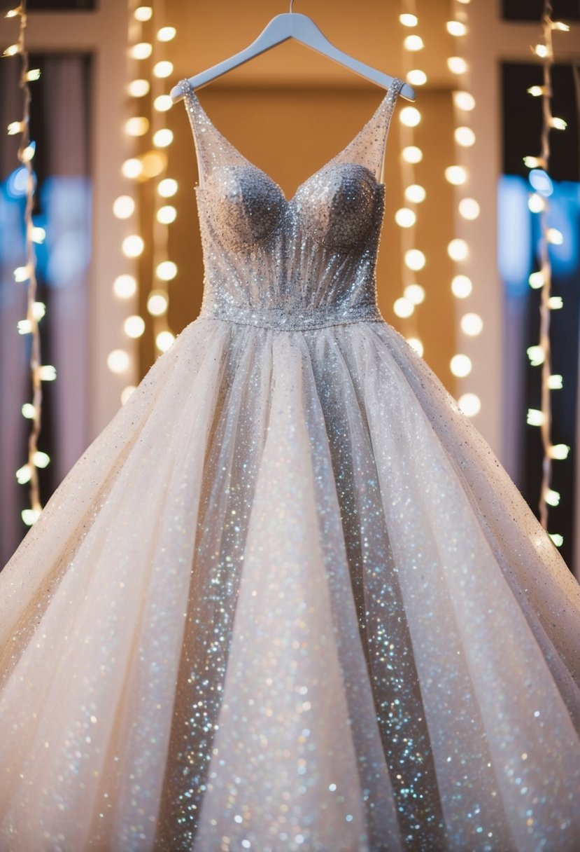15 Glitter Wedding Dress Ideas to Sparkle on Your Big Day