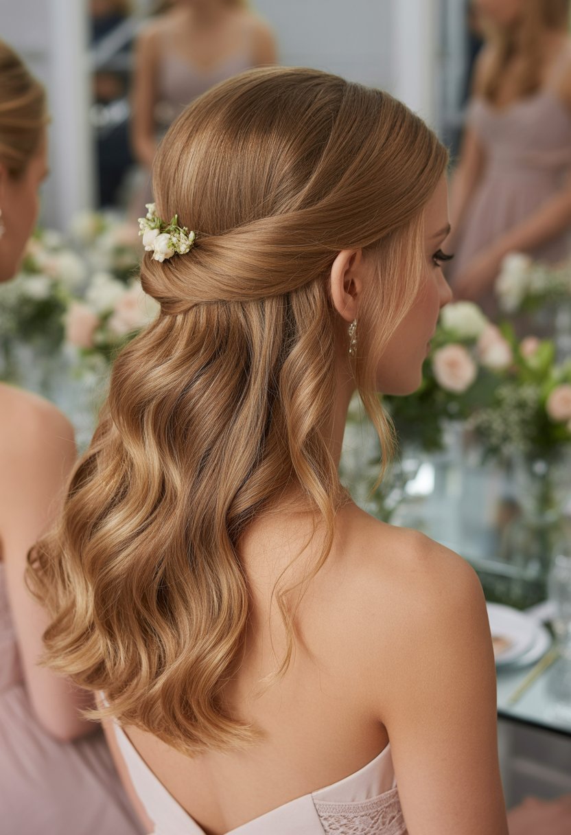 15 Bridesmaid Half Up Half Down Hairstyle Ideas for Stunning Wedding Looks
