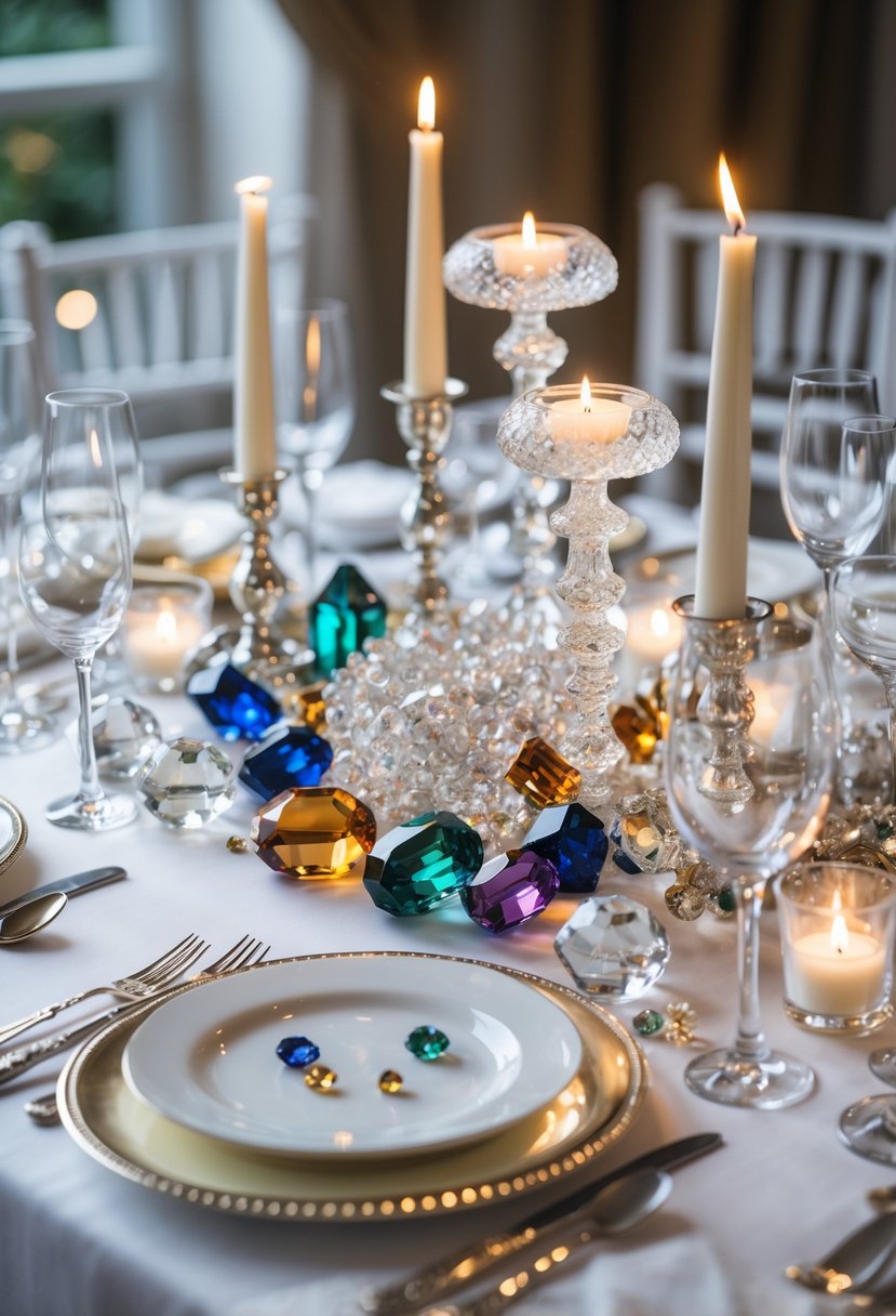 15 No-Flower Wedding Table Décor Ideas Using Crystals and Gemstones for a Sparkling Celebration