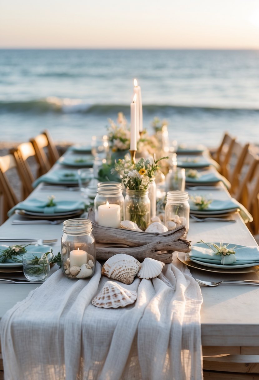 25 Coastal Cheap Wedding Table Decoration Ideas to Inspire Your Budget-Friendly Beach Celebration
