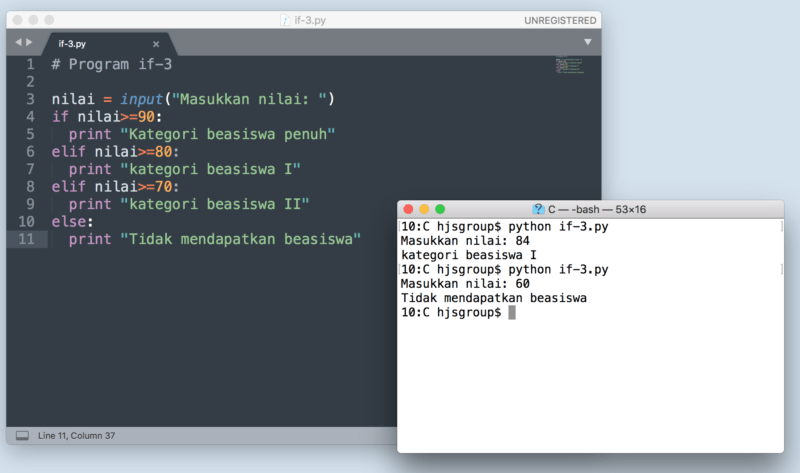 Pemrograman Dasar: Perintah IF Bersarang pada Python – KODEPY.COM