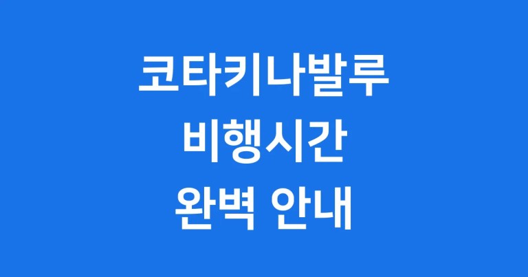 코타키나발루 비행시간 2025년 항공권 팁까지