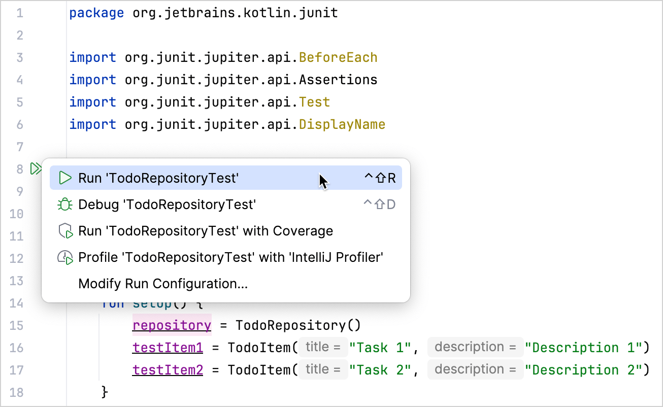 Test code using JUnit in JVM – tutorial | Kotlin Documentation