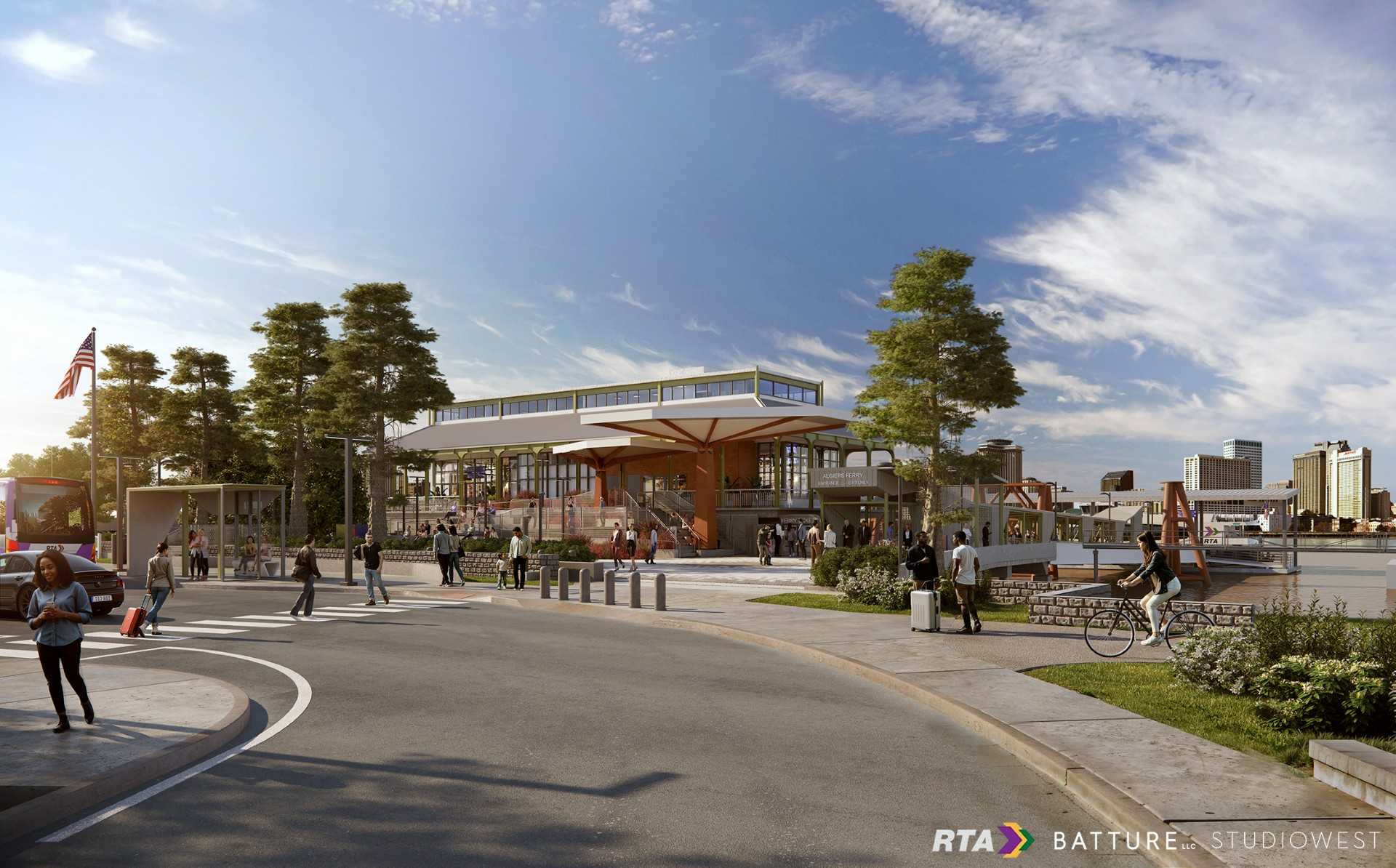 New Orleans Algiers Ferry Terminal building is underway