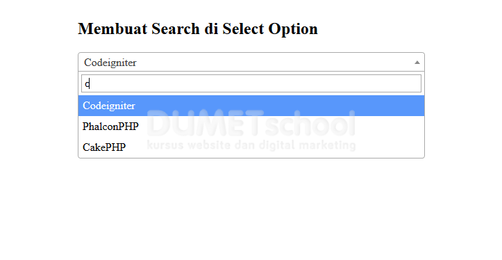 Cara Membuat Search didalam Select Options - JQuery