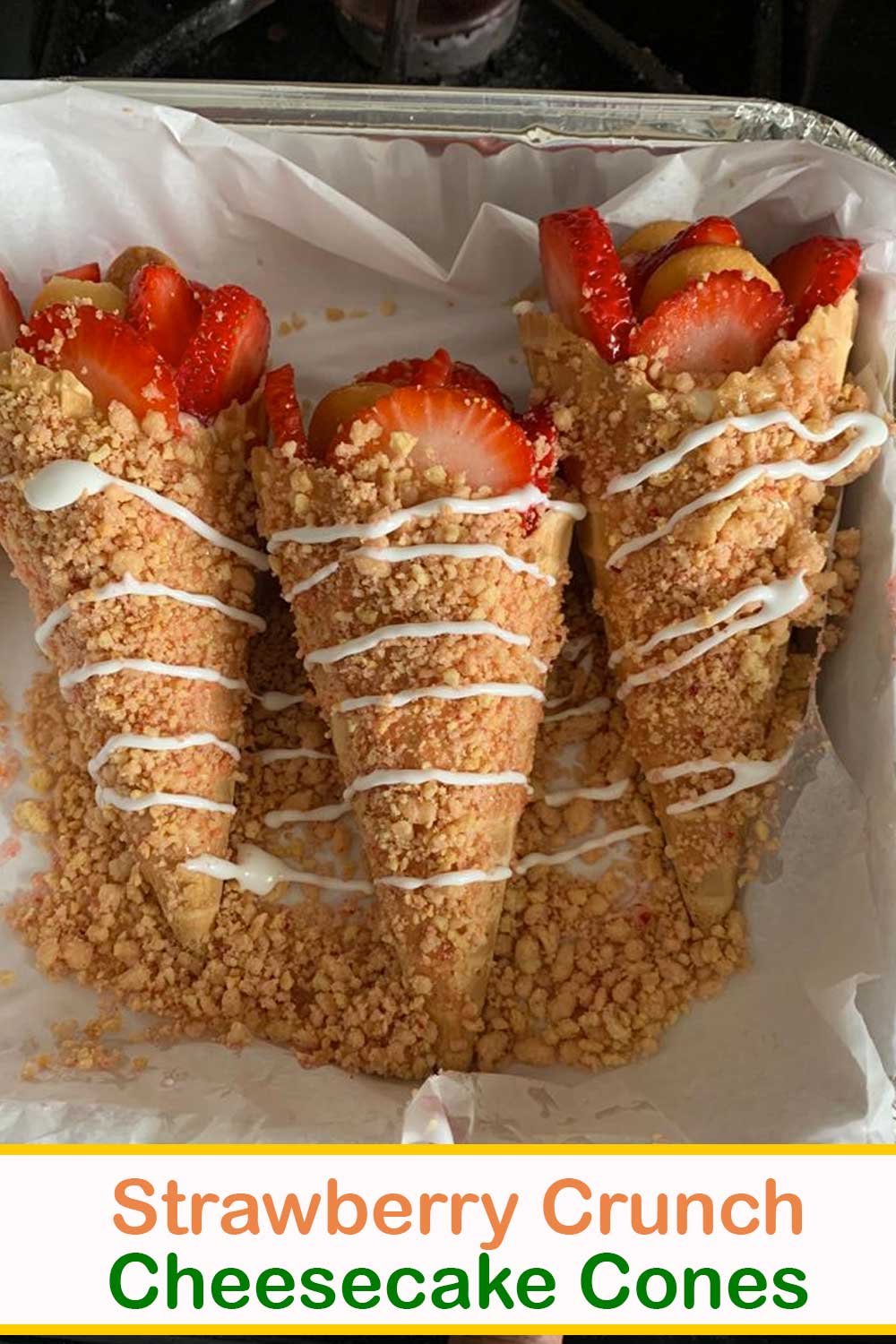 Strawberry crunch cheesecake bites