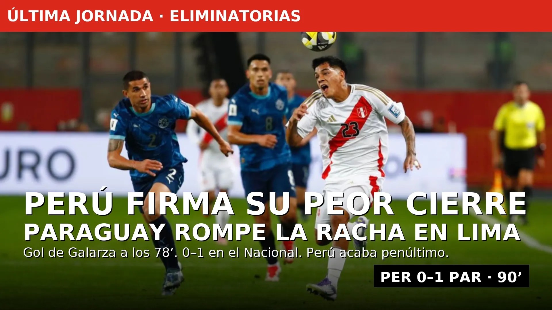 Perú firma su peor cierre: cae en Lima ante Paraguay por primera vez (VIDEO) Perú firma su peor cierre: cae en Lima ante Paraguay por primera vez (VIDEO)