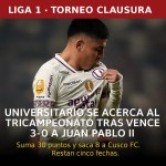 Universitario se acerca al tricampeonato tras vencer 3-0 a Juan Pablo II; video, goles y resumen