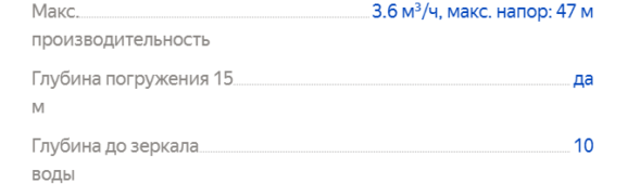Характеристики Водолей БЦПЭ 0,5-32У