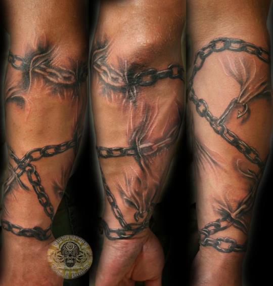 Chains Forearm Sleeve Tat - 2Face Tattoo | Opensea 565_x_540_jpg