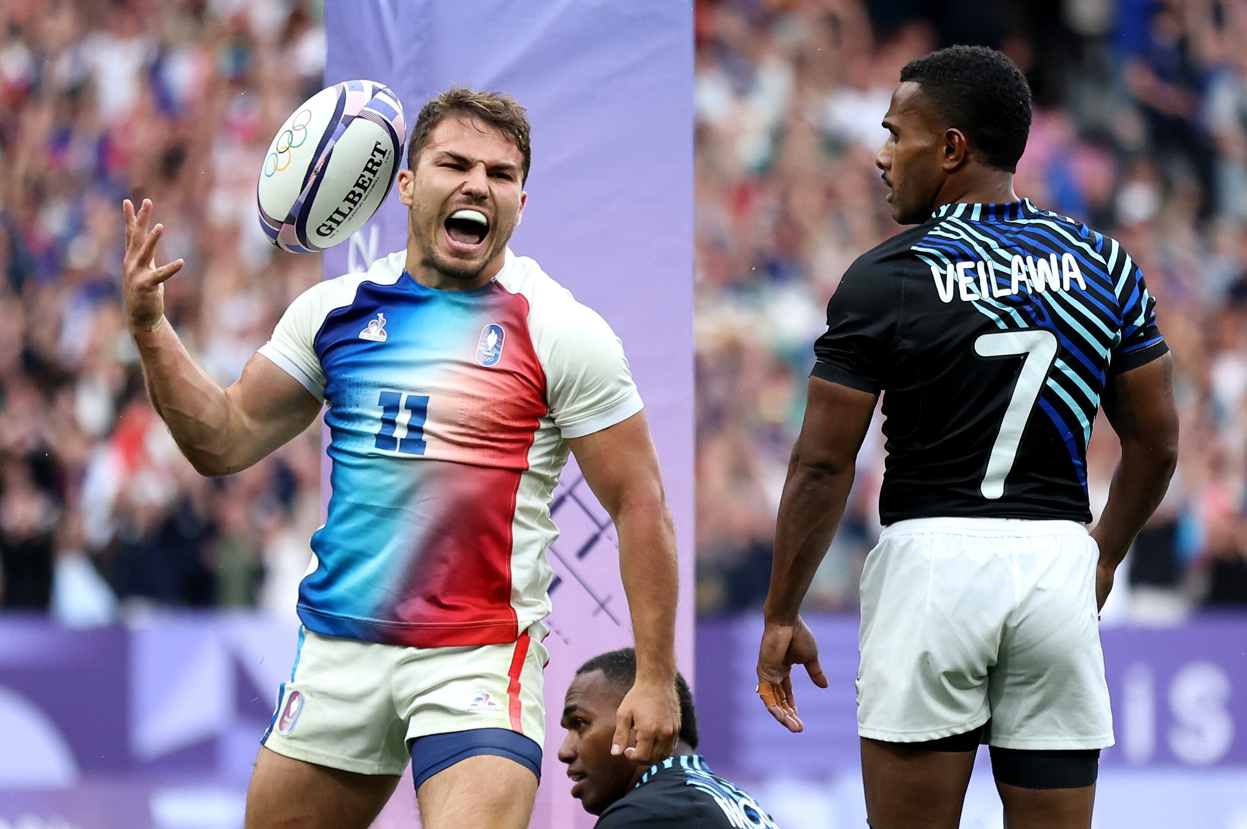 France takes its first gold at the Paris Olympics as Antoine Dupont inspires stunning men’s rugby sevens win