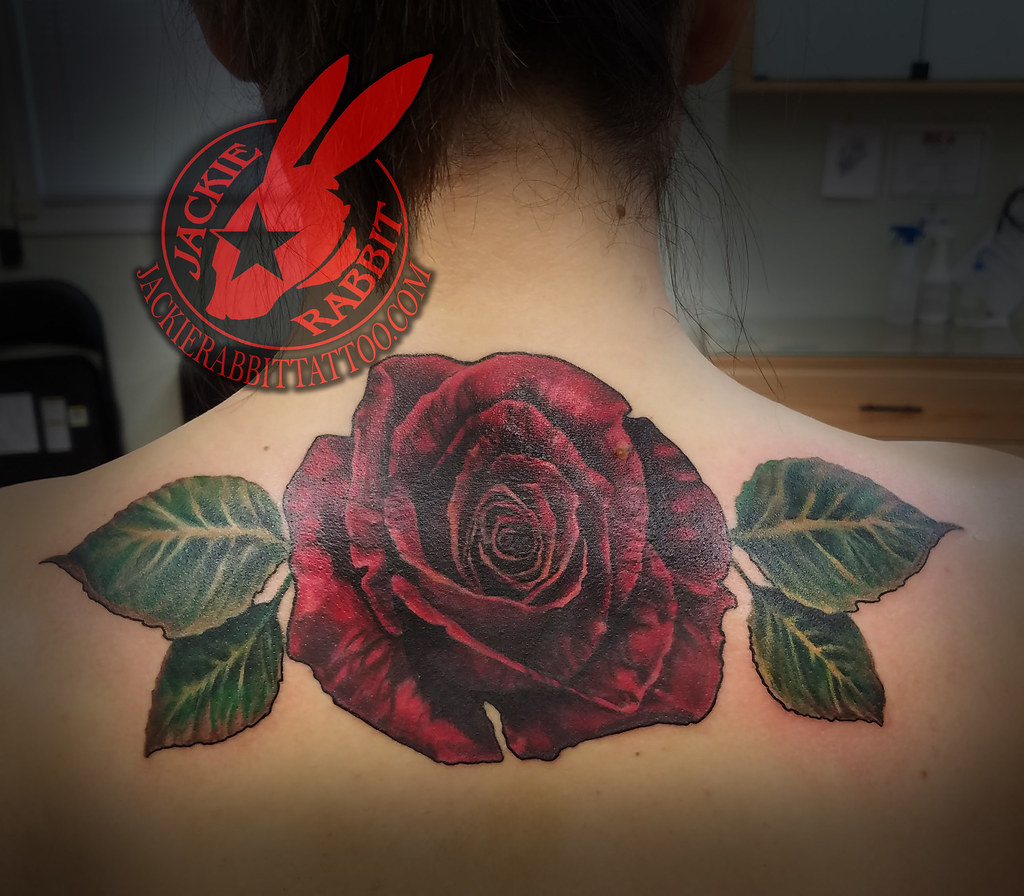 Red Rose Flower 3D Realistic Color Real Tattoo By Jackie R… | Flickr 896_x_1024_jpg