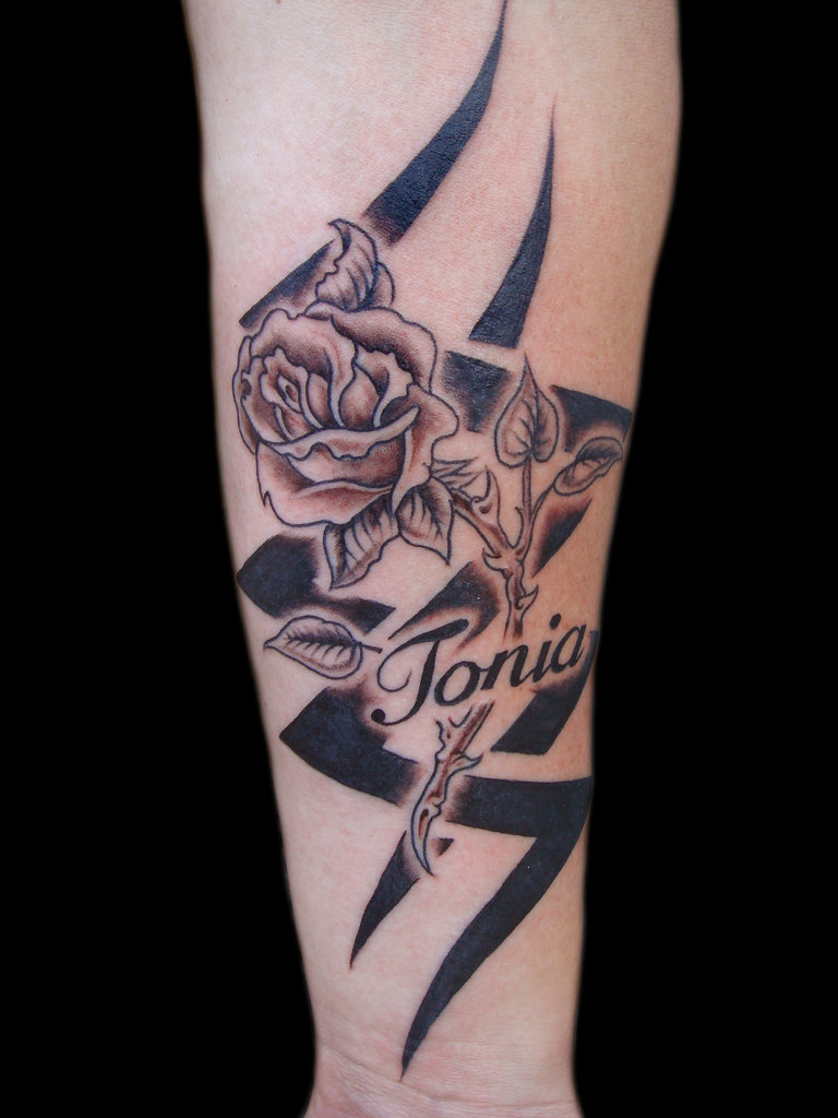Rose Tribal And Name | Miguel Angel Custom Tattoo Artist Www… | Flickr 1024_x_768_jpg