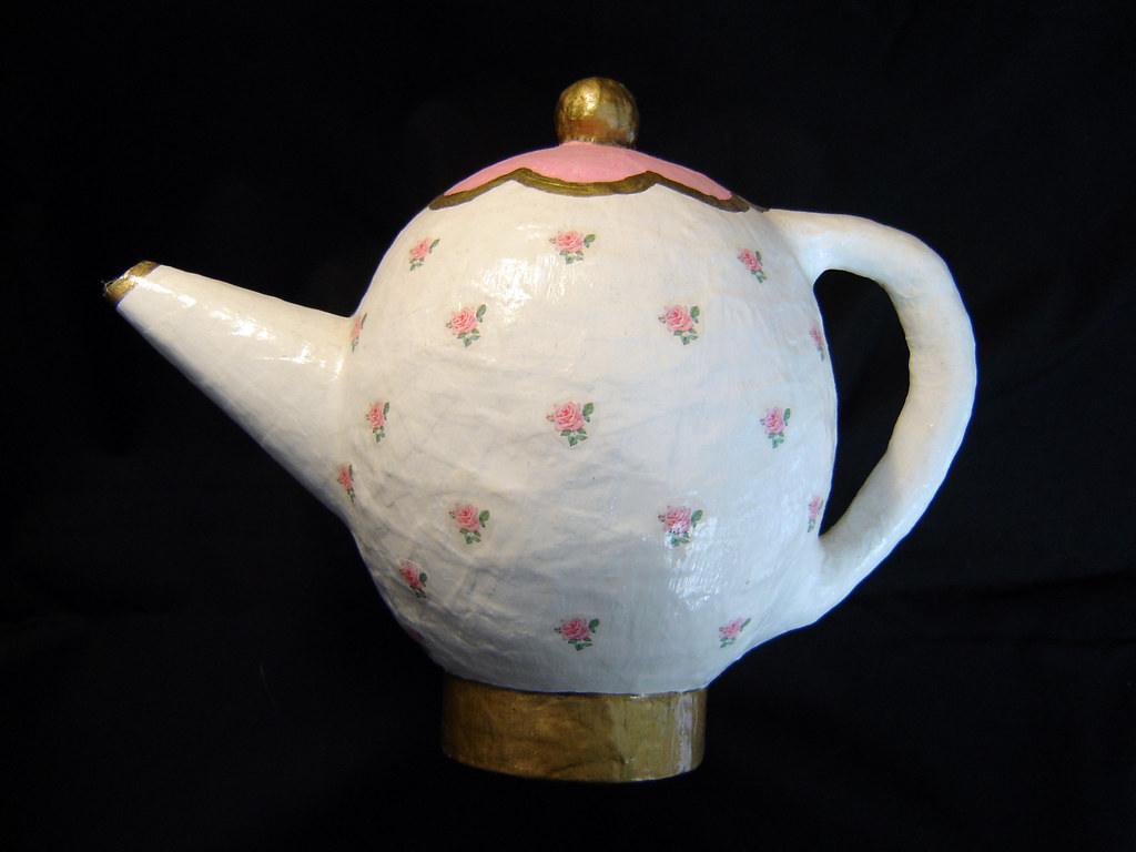 Paper mache teapot