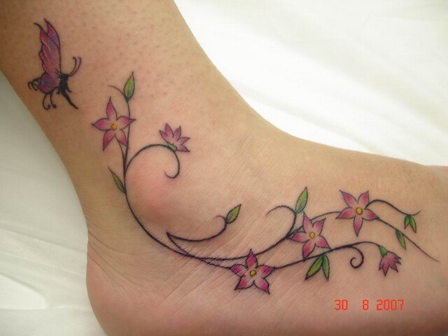 Flor Ramo Borboleta Pé Perna Saddam | Saddam Tattoo Studio | Flickr 480_x_640_jpg