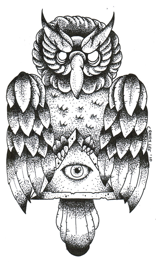Old School Owl Dotwork Tattoo Design | Www.craigylee.com Www… | Flickr 1023_x_610_jpg