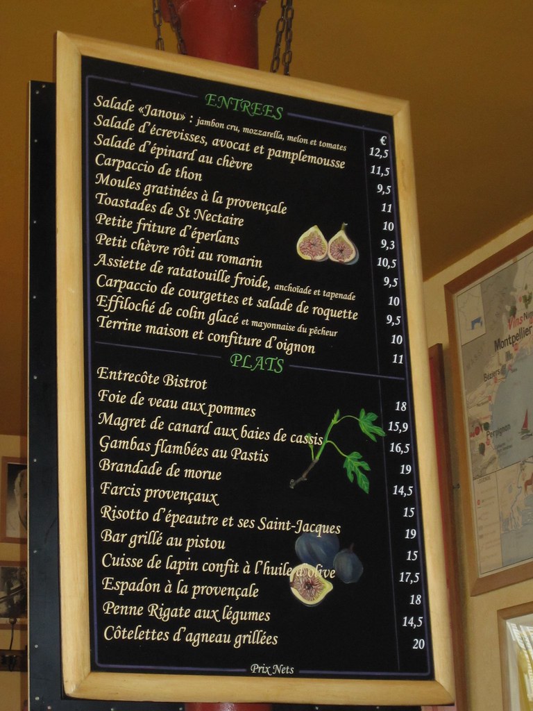 Chez janou paris menu in english