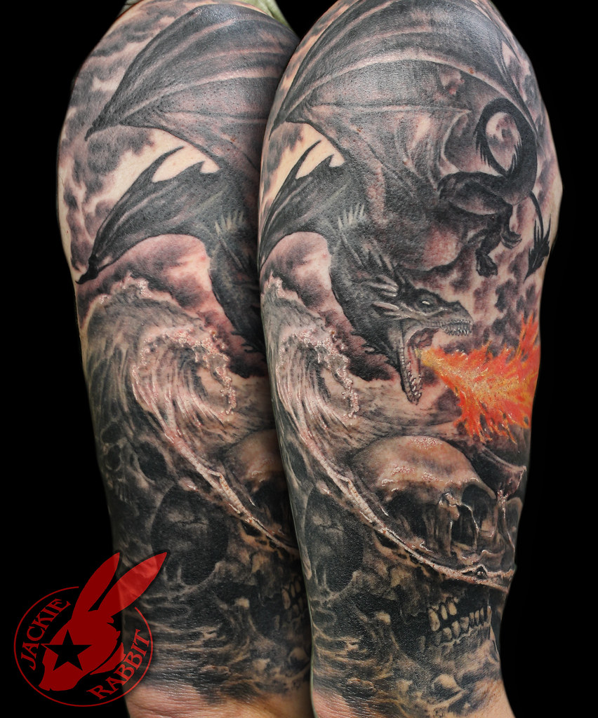 Dragon Skull Fire Water Wave 3D Realistic Flying Wings Sle… | Flickr 1024_x_852_jpg