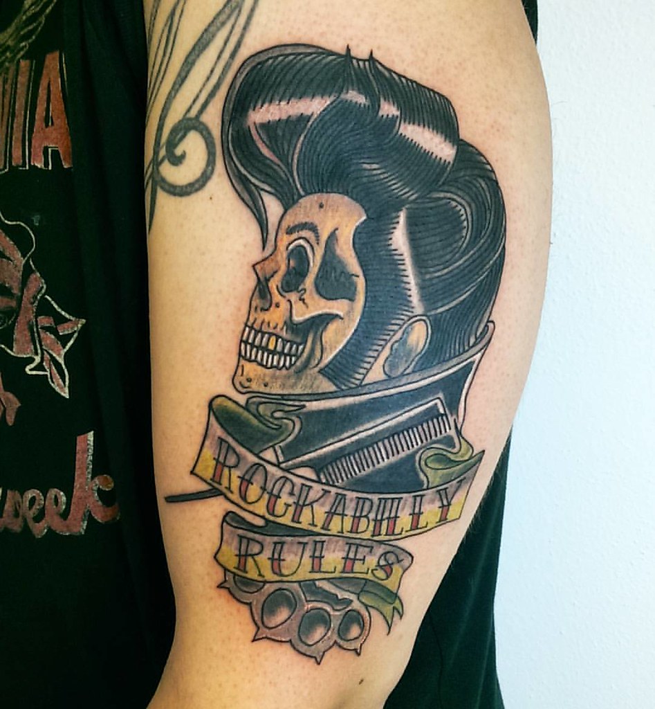 Rockabilly Rules Skull Old-School Traditional,Done In Vill… | Flickr 1024_x_947_jpg