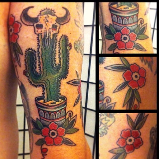 Cactus By @Bauzzza. #Cactus #Cactustattoo #Cowskull #Skull… | Flickr 640_x_640_jpg