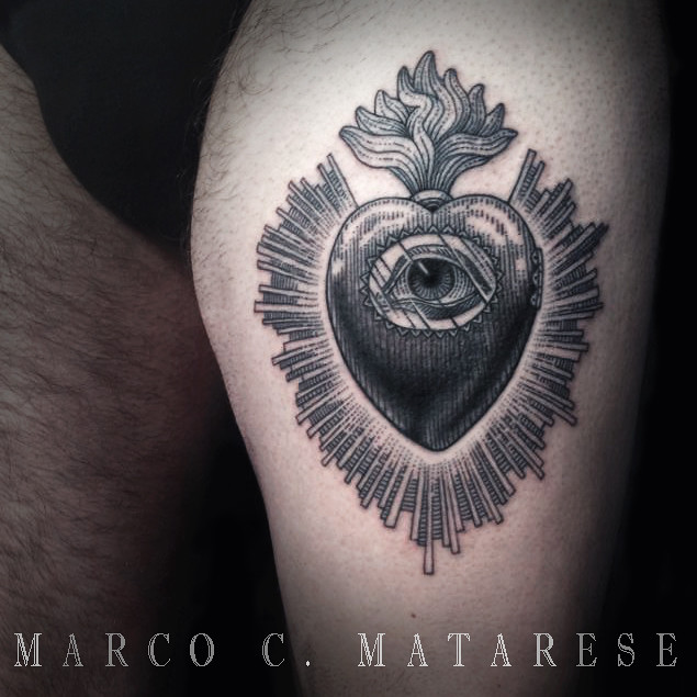 Sacred Heart Tattoo | Etching. Engraving. Marco C. Matarese,… | Flickr 635_x_635_jpg