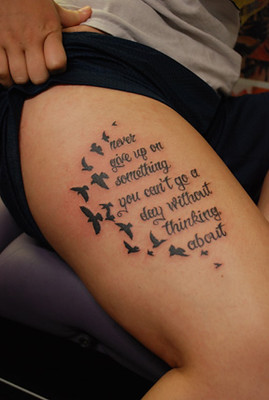 Never Give Up... Tattoo | Never Give Up On Tons Of Text Tatt… | Flickr 400_x_269_jpg