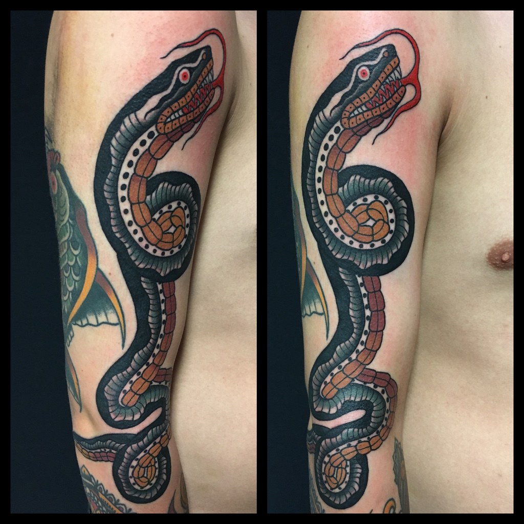 Snake Tattoo Traditional By Dap At Skingdom Tattoo | Flickr 1024_x_1024_jpg